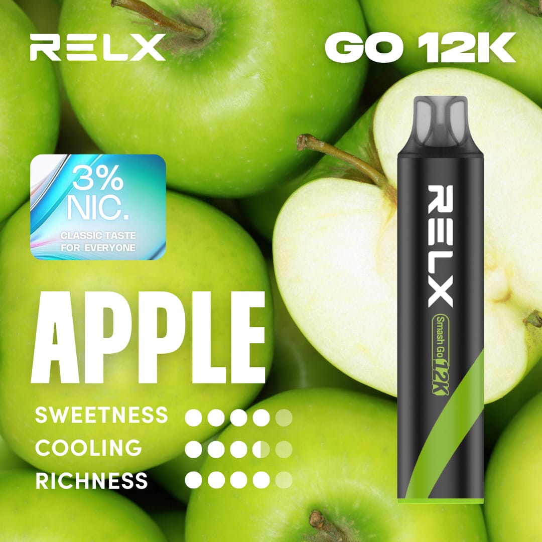 Relx Smash Go 12k 12000 Puffs Apple 3% 1 Relx Smash Go 12k Apple 3%