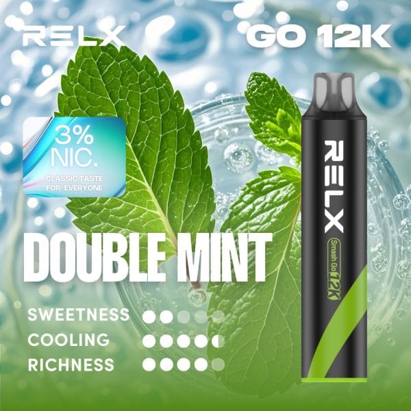 Relx Smash Go 12k 12000 Puffs Double Mint 3%