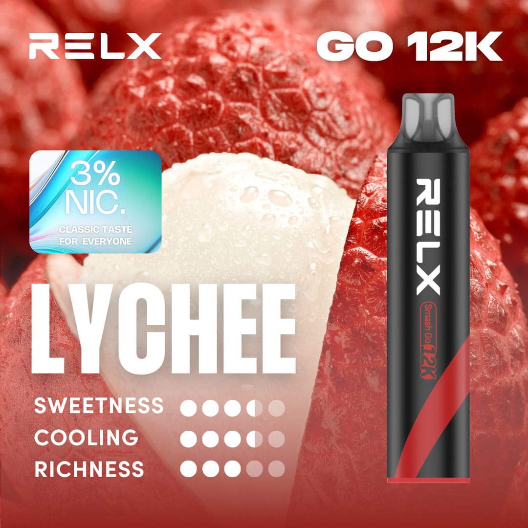 Relx Smash Go 12k 12000 Puffs Lychee 3% 1 Relx Smash Go 12k 12000 Puffs Lychee 3%