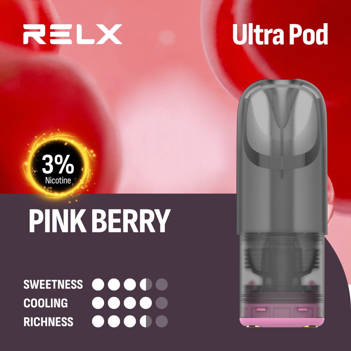 RELX Ultra Pod Pink Berry 3% 1 RELX Ultra Pod Pink Berry 3%